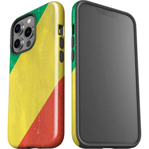 Republic of the Congo Flag Distressed iPhone 15 Pro Impact Case